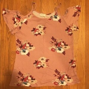 Floral cold shoulder top